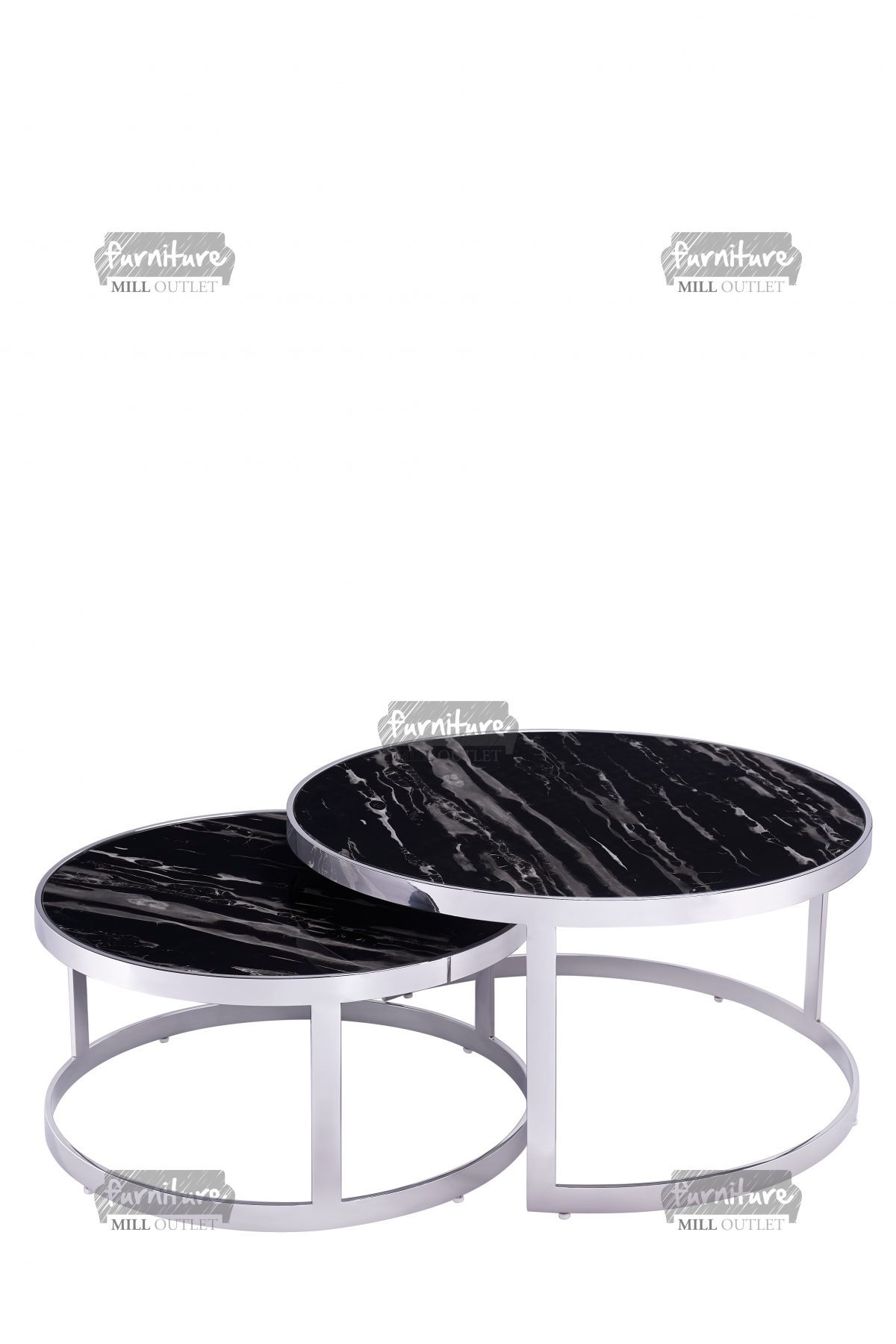 Bella Round Marble Nesting Coffee Table Set of 2 | Furniture Mill Outlet