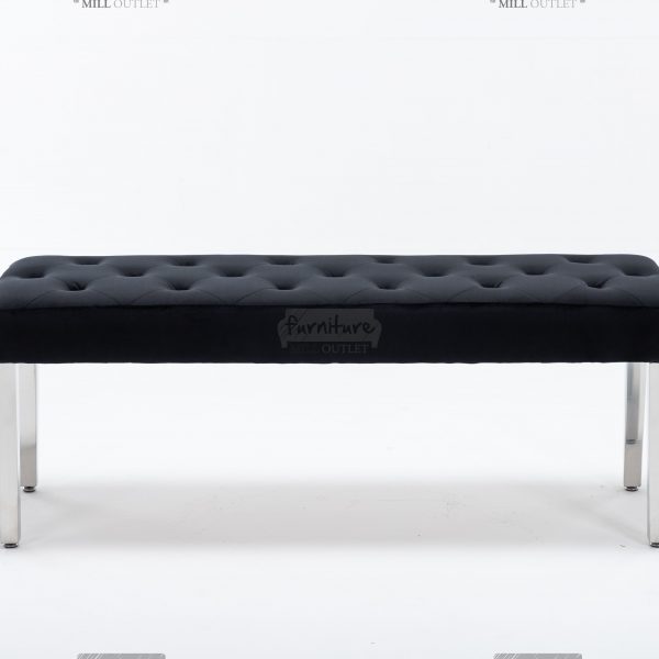 Buy Knightsbridge French Velvet Dining Bench | Modern Bedroom Bench
