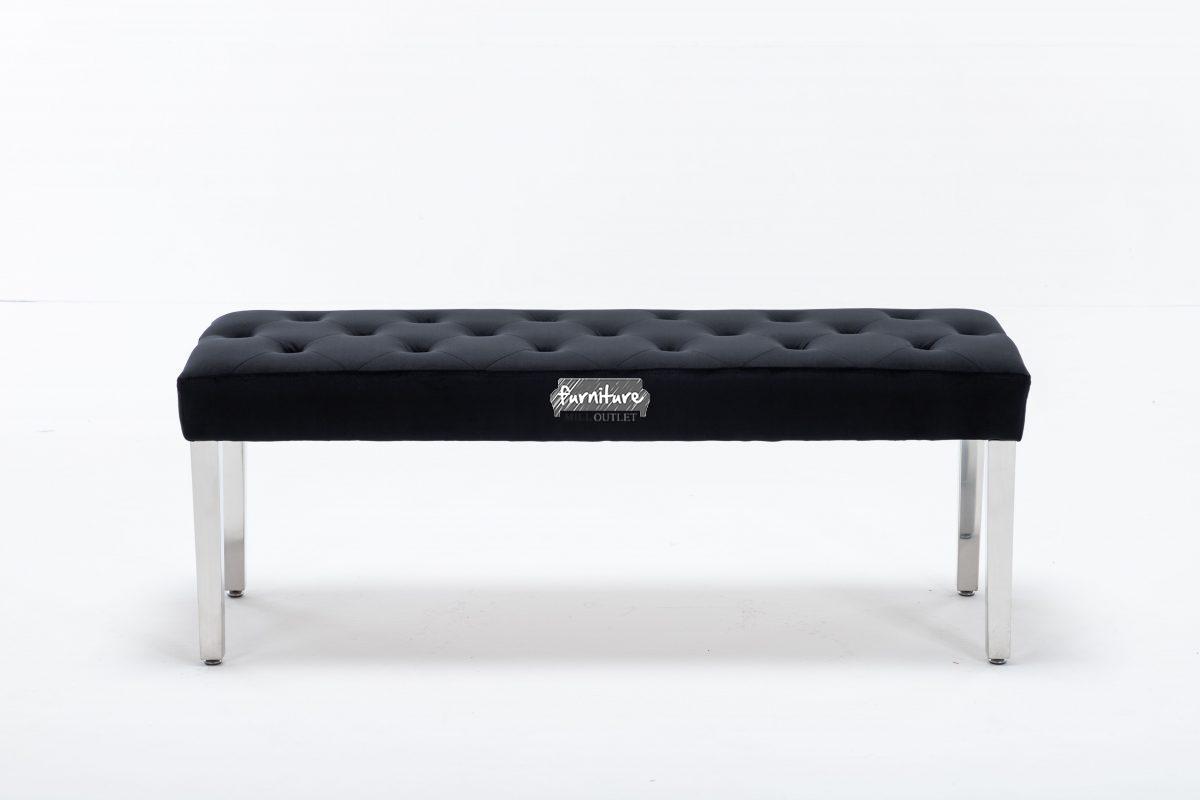 Buy Knightsbridge French Velvet Dining Bench | Modern Bedroom Bench