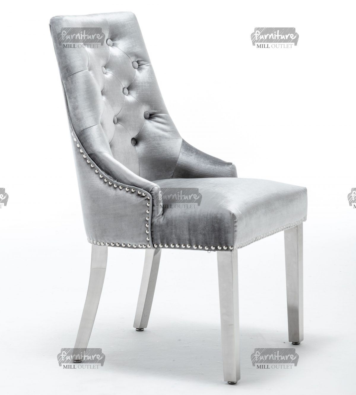Buy Knightsbridge Velvet Knocker Back Dining Chair with Chrome Legs