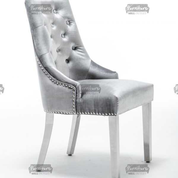 Buy Knightsbridge Velvet Knocker Back Dining Chair with Chrome Legs