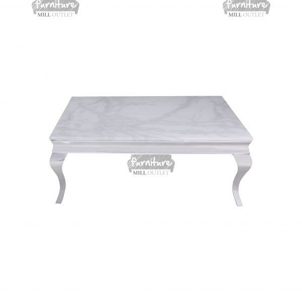 Buy Liyana White Marble Top Coffee Table with Stainless Steel Legs