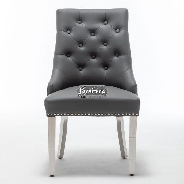 Luxury Weston Grey Faux Leather & Knocker Back Dining Room Chair
