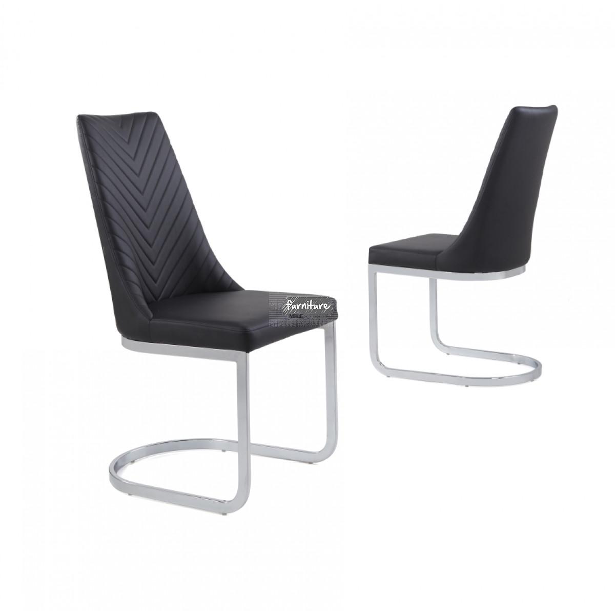 Buy Curva Black Faux Leather Dining Chair | Modern Dining Room Chair