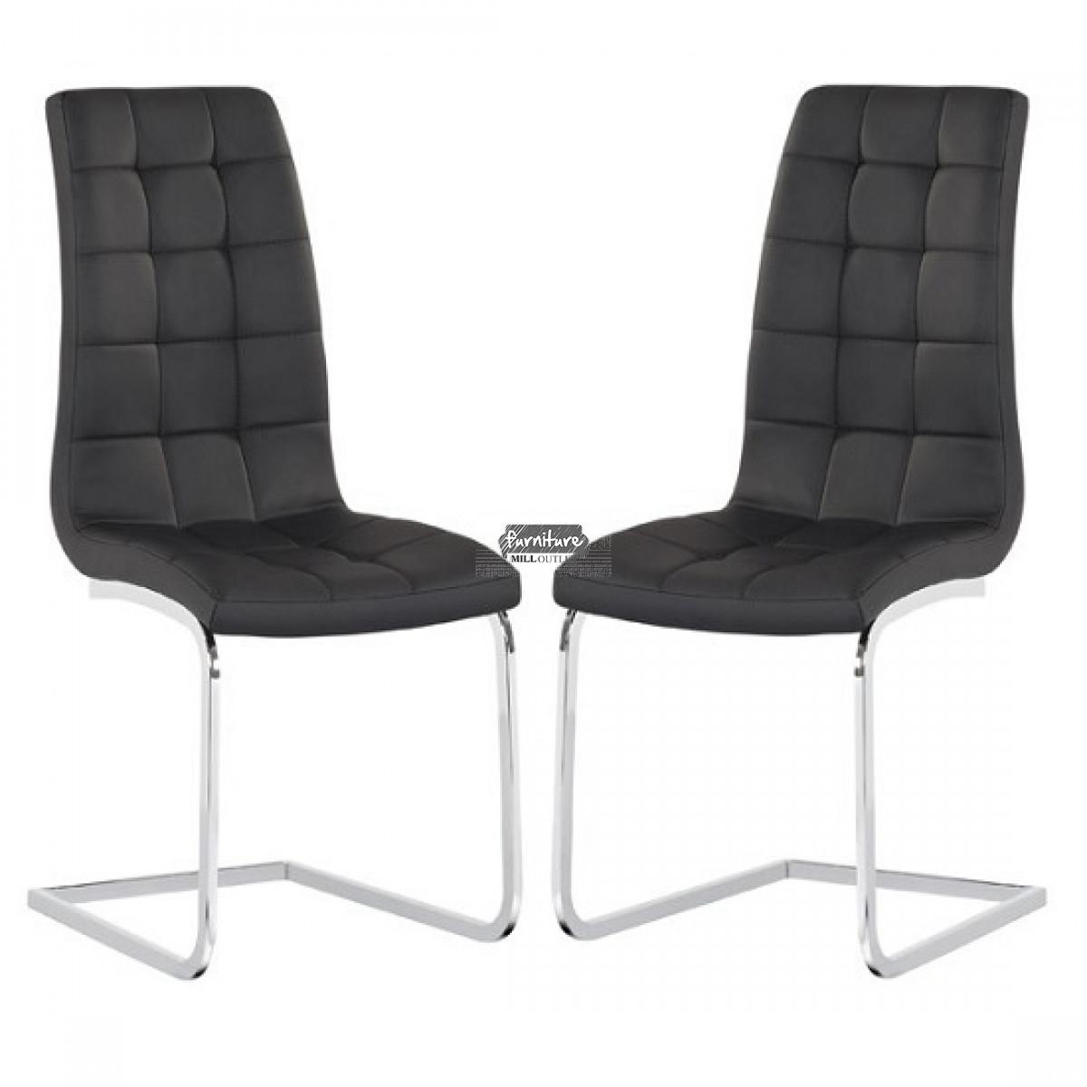 Enzo High Back Faux Leather Dining Chairs Set of 2 | Furniture Mill Outlet