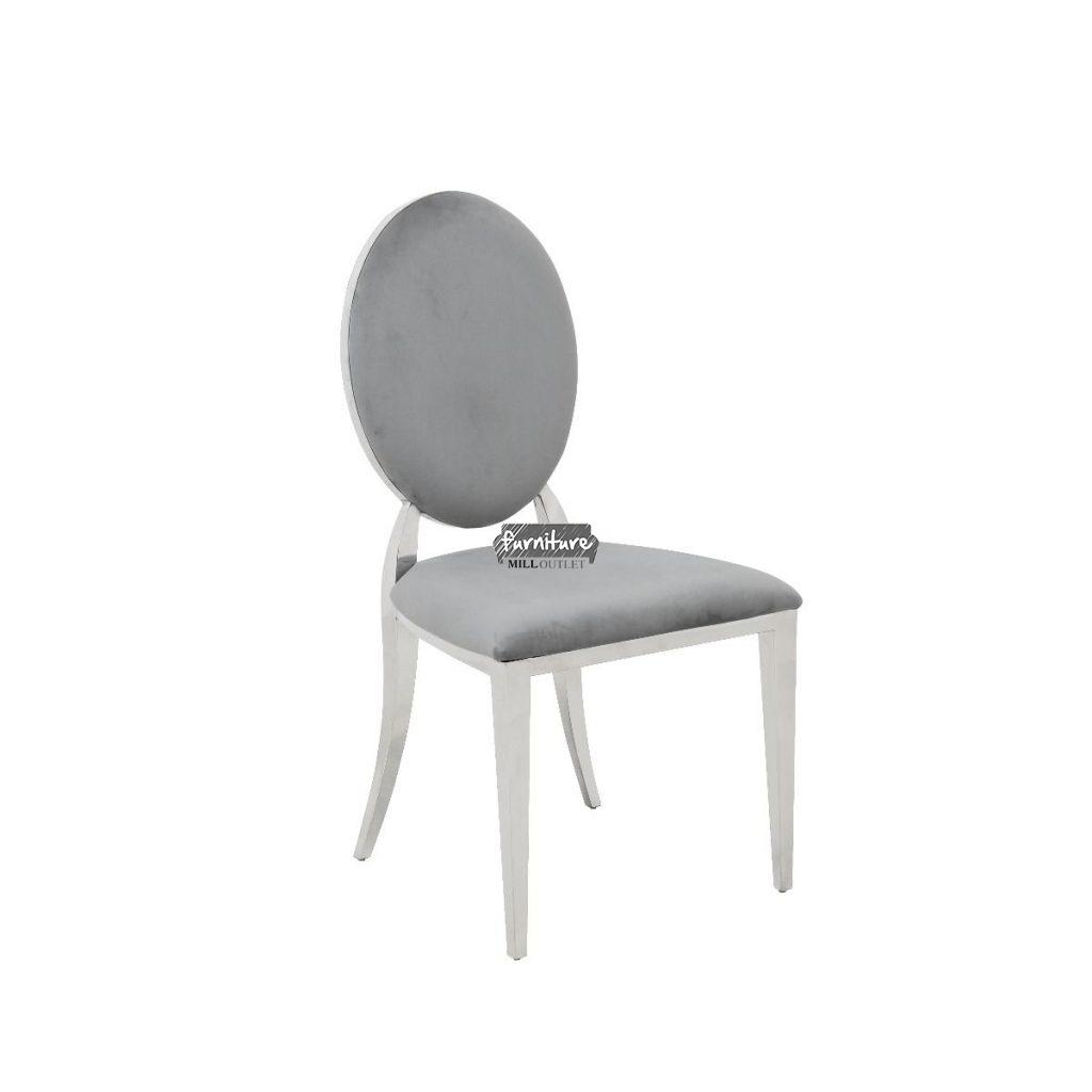 Buy Hampton Stainless Steel Dining Chair | Velvet Dressing Table Chair