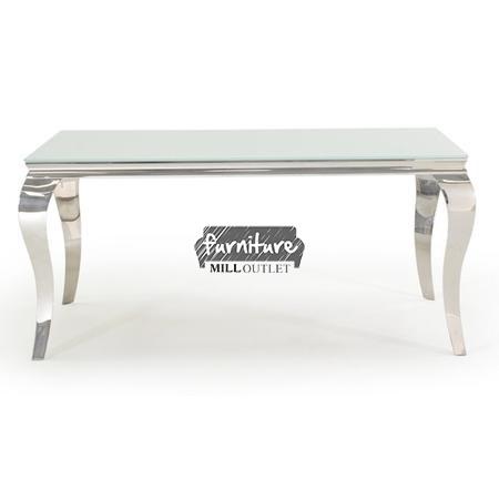 Buy Liyana Louis White Glass Top Dining Table | Furniture Mill Outlet LTD