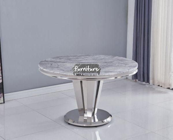 Riccardo Round Grey Marble Dining Table | Classic Home Dining Table