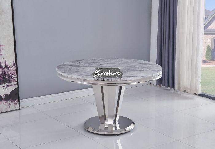 Riccardo Round Grey Marble Dining Table | Classic Home Dining Table