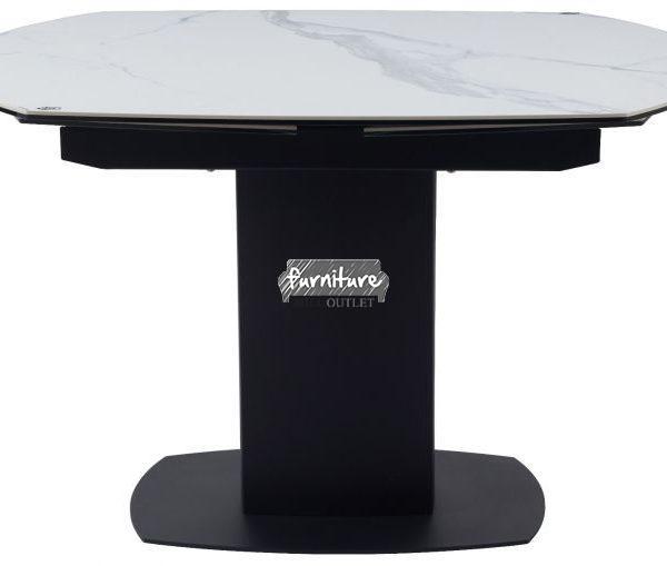 Ritz Swivel Grey Marble Extending Dining Table | Furniture Mill Outlet LTD