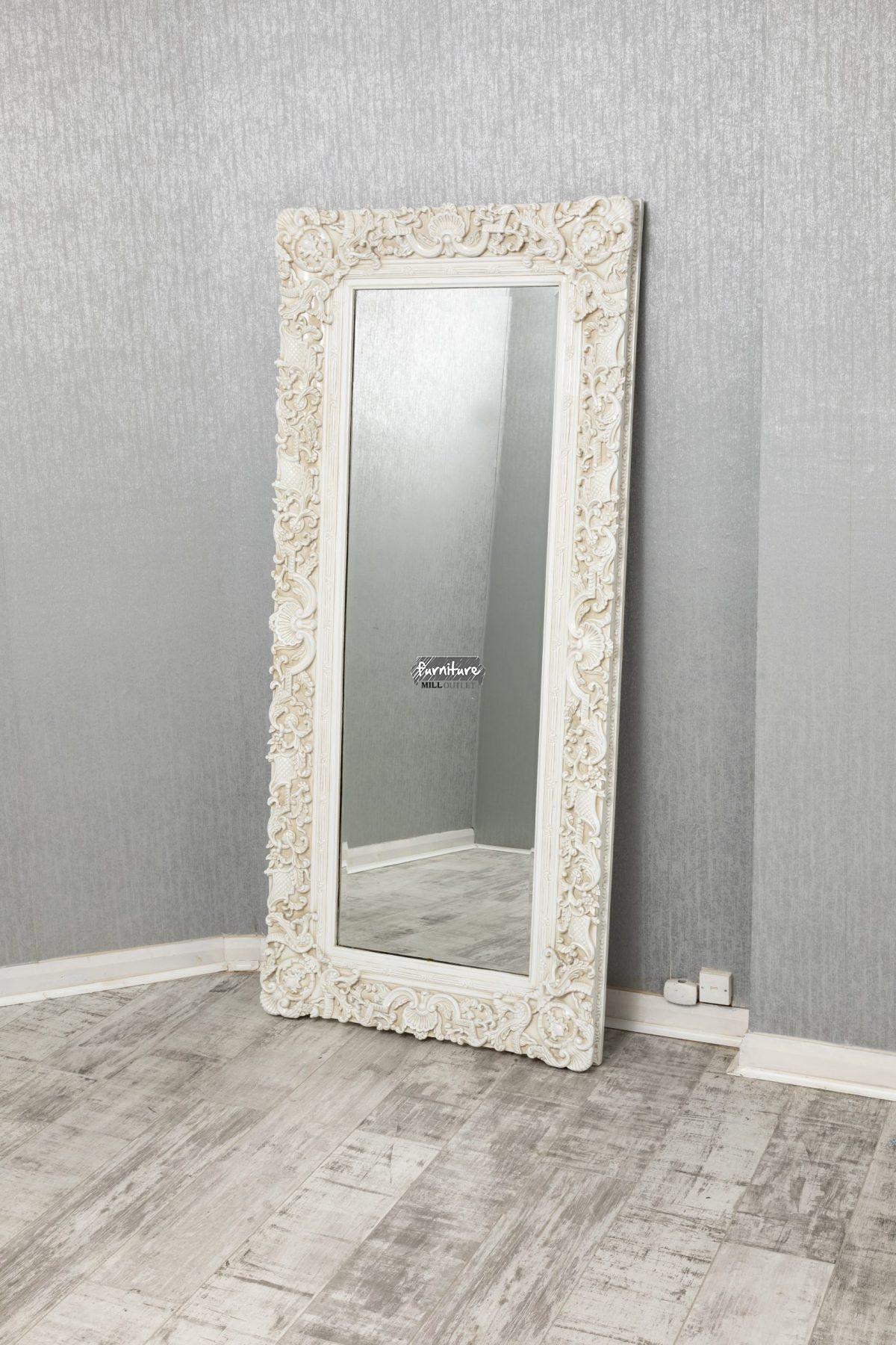 white rococo mirror