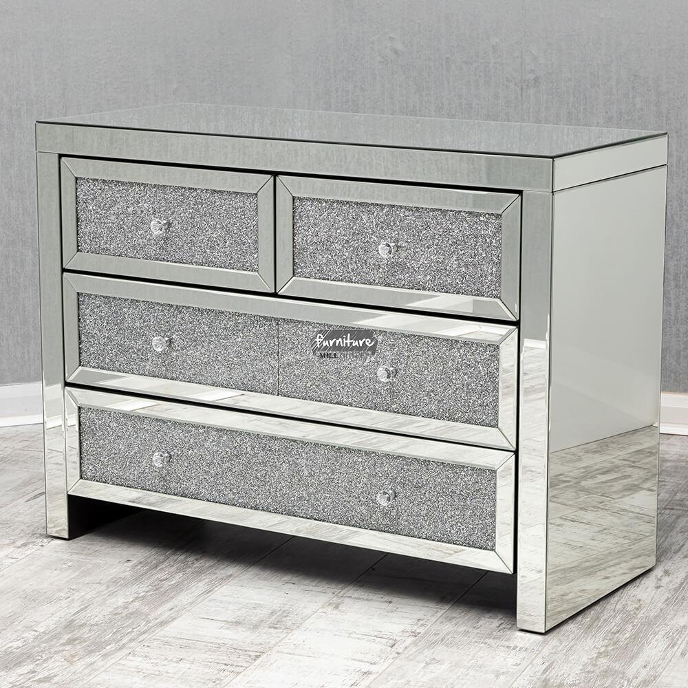 2+2 Crushed Glass Chest of Drawers
