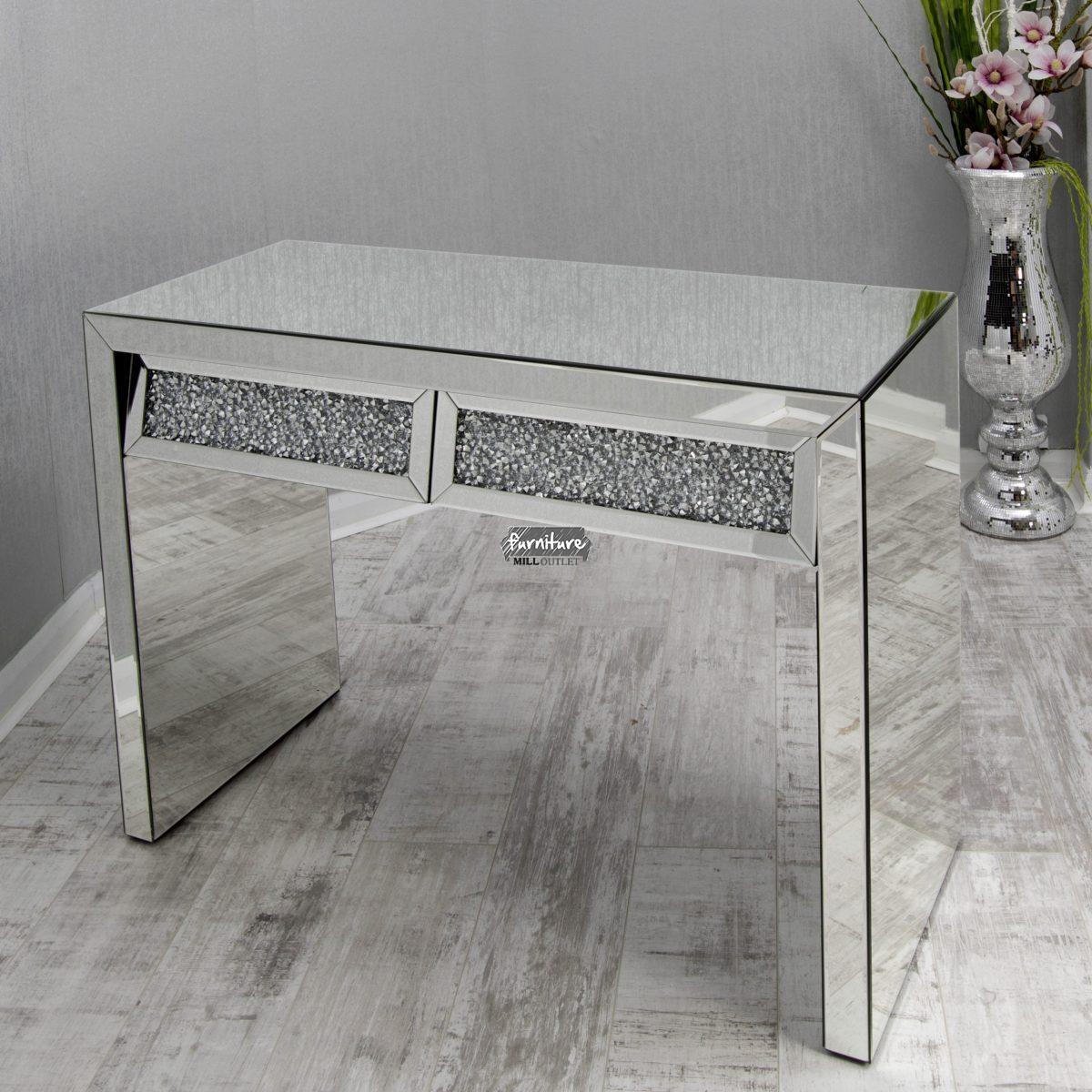 Crushed Glass 2 Drawer Console Dresser Table