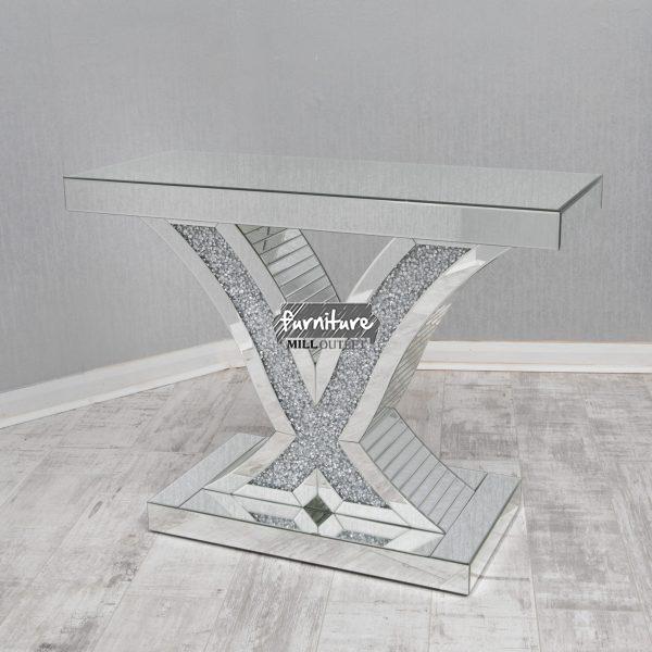 Crushed Glass 'X' Console Table