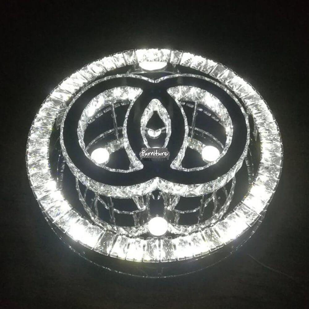 Double Circle Crystal Ceiling Light
