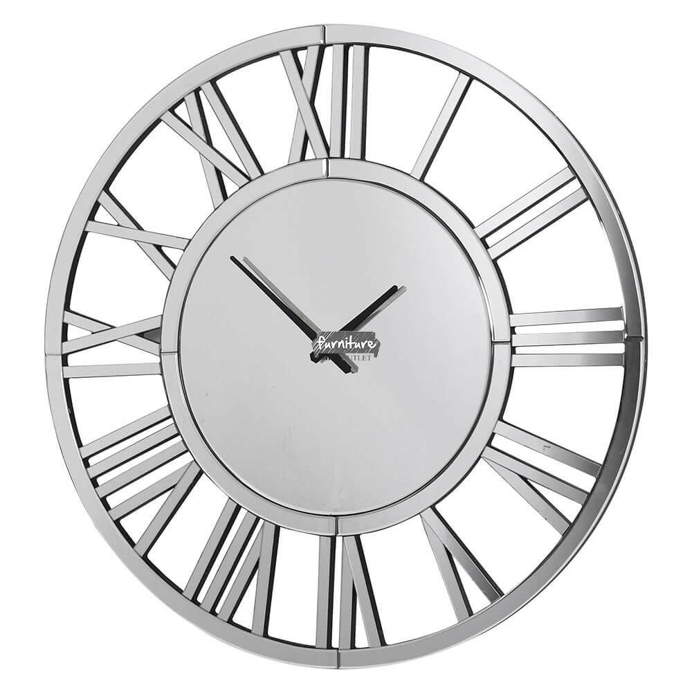 Silver Round Clock